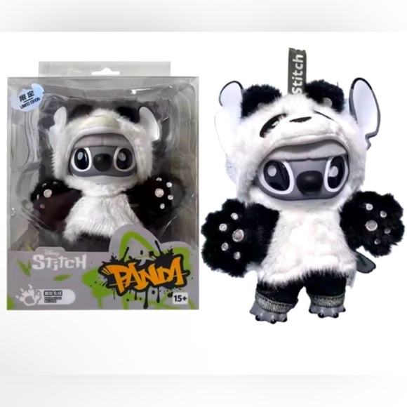 🏰 New! Disney X Miniso Panda Stitch Vinyl Plush Pendant - Picture 1 of 16